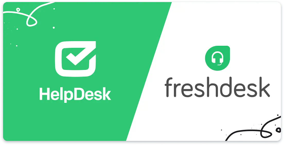 HelpDesk.com and Freshdesk logos mobile version.