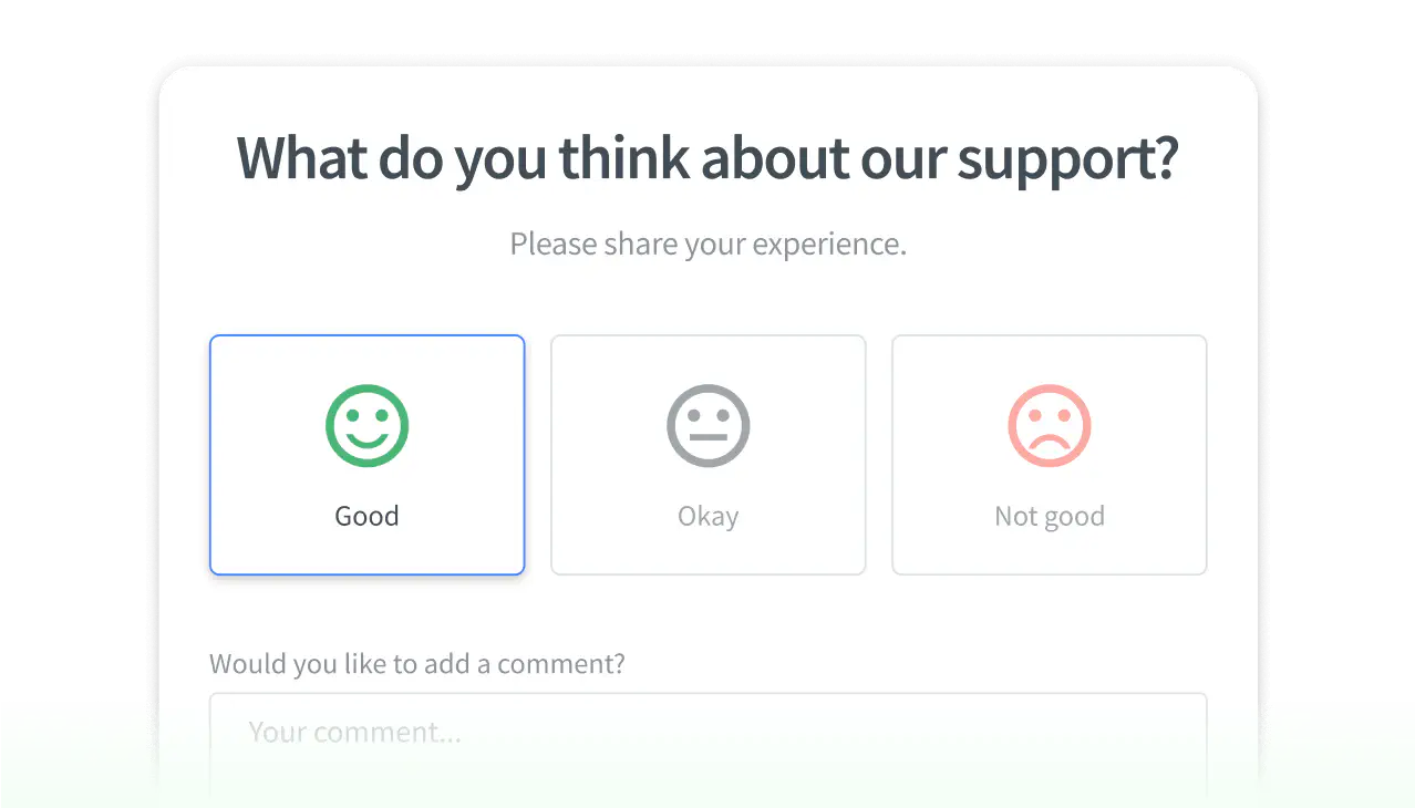 Feedback request view in HelpDesk.com app