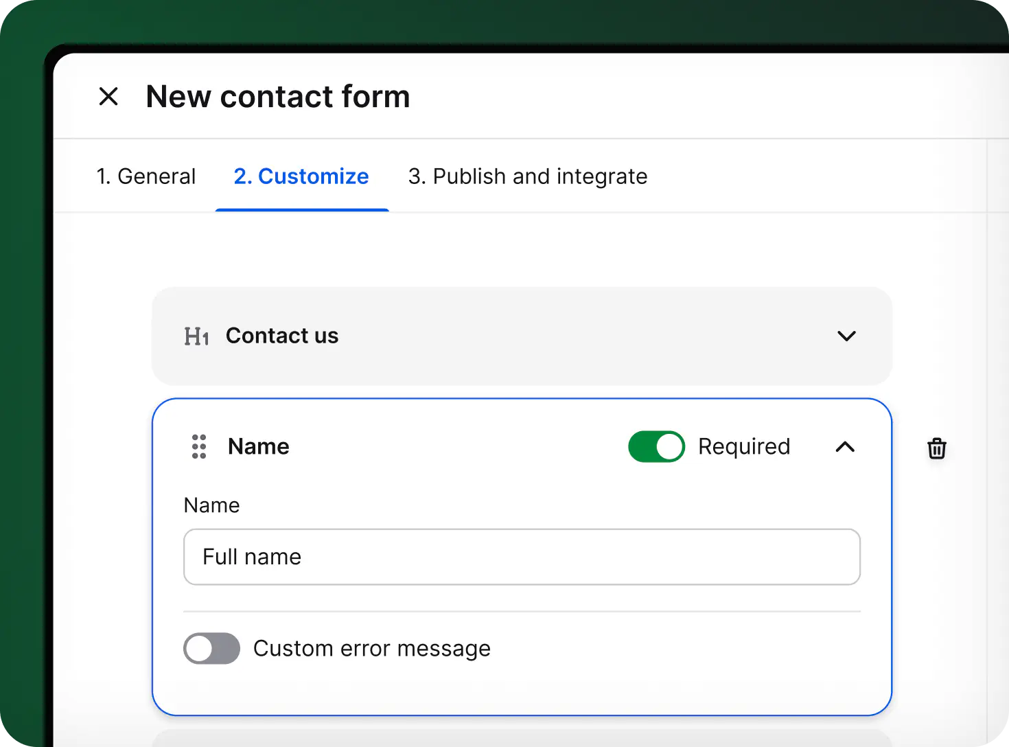 Setting up conditions in HelpDesk.com contact form builder