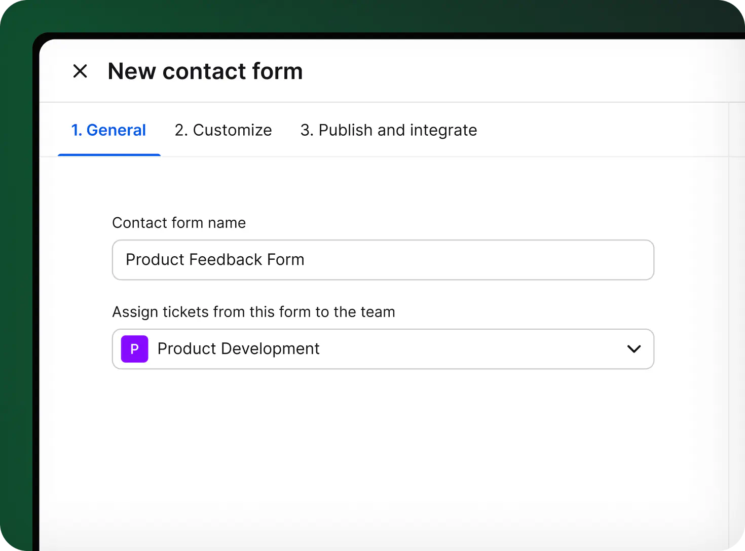Creating contact form in HelpDesk.com contact form builder