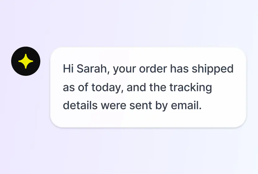 AI Agent resolving a routine question in chat in HelpDesk.com