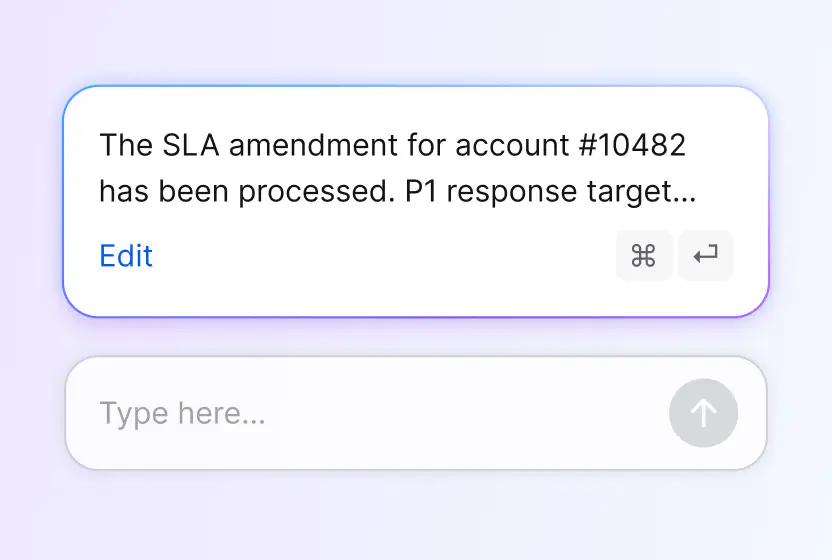 AI reply suggestion drafted for a support ticket in HelpDesk.com