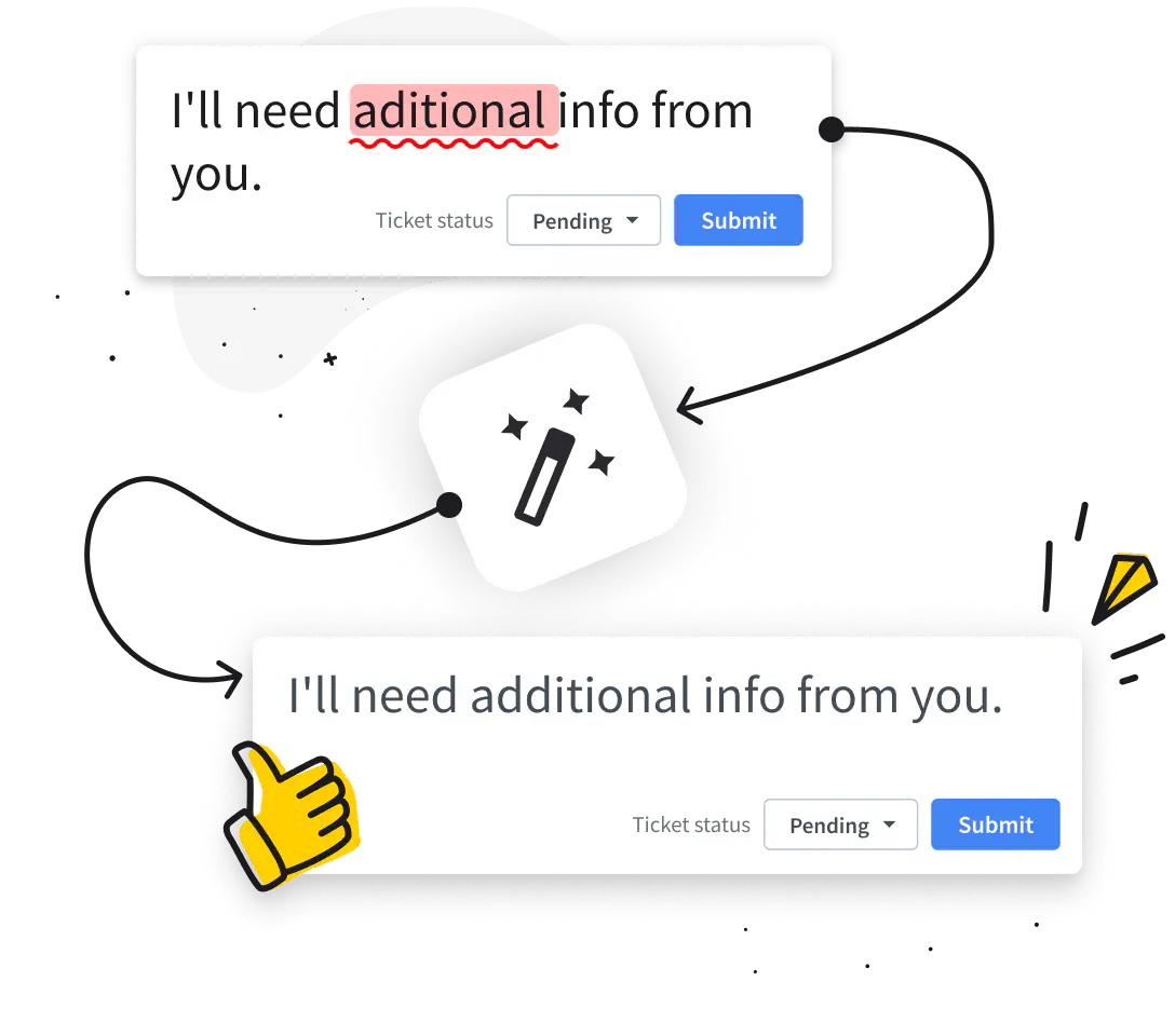 Correcting the text grammar in HelpDesk.com.