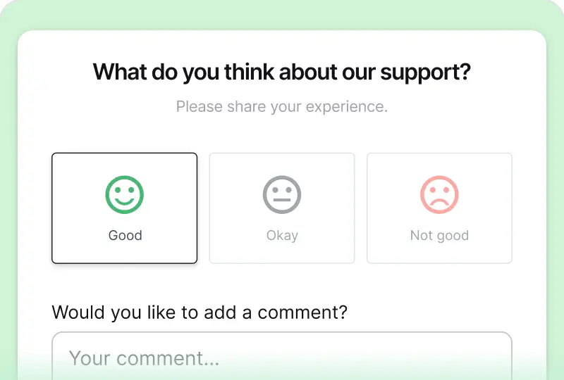 Feedback request in HelpDesk.com
