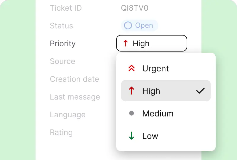 Ticket statuses and priorities in the HelpDesk.com ticket management system