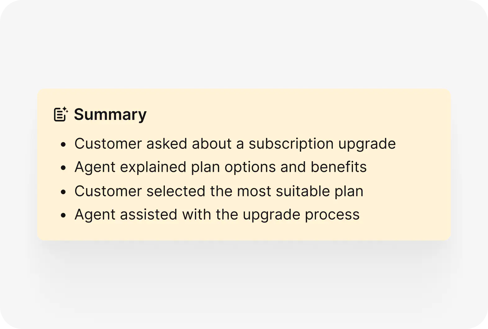 AI ticket summary listing the core issue and next steps in HelpDesk.com