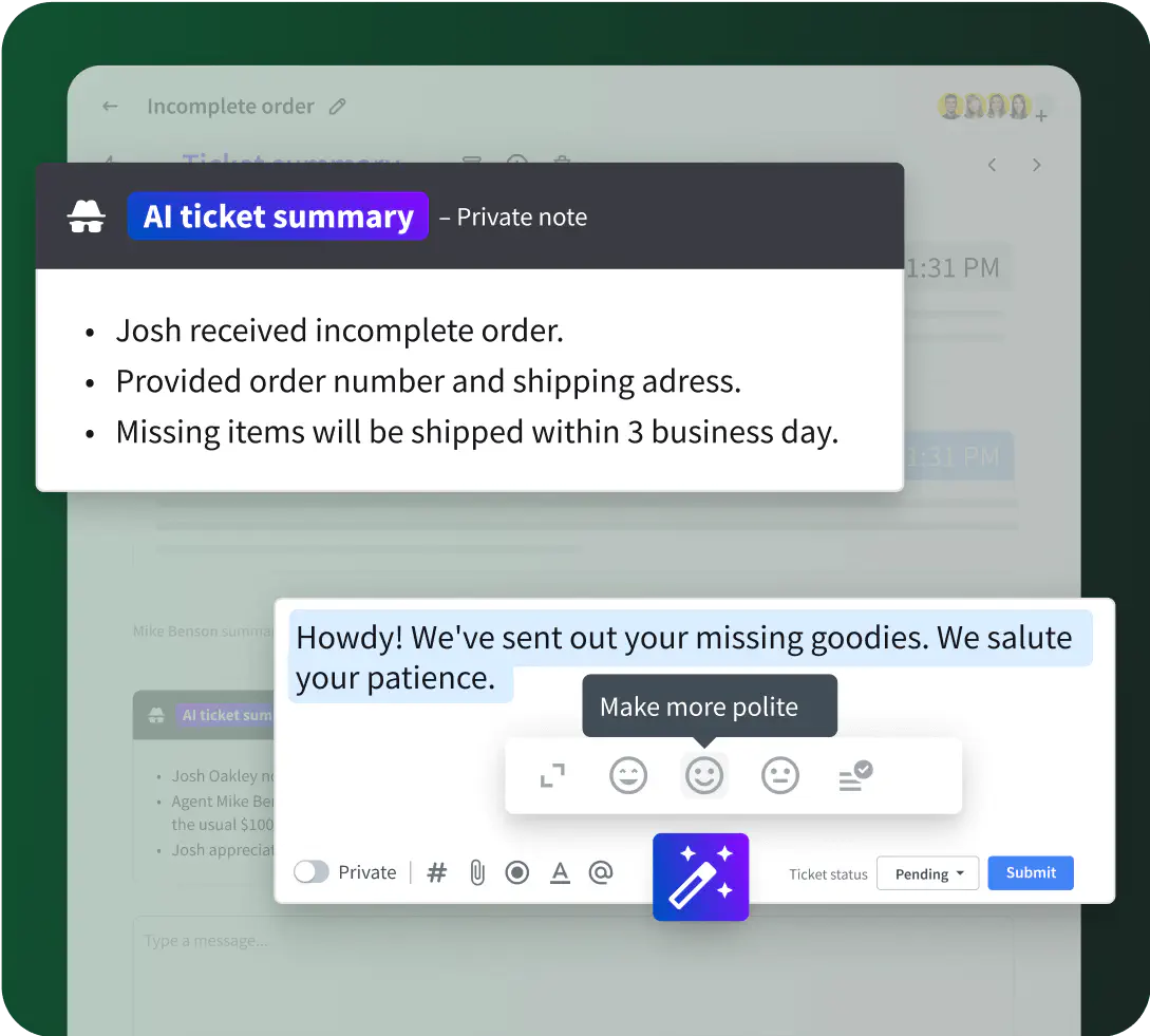 HelpDesk.com AI features