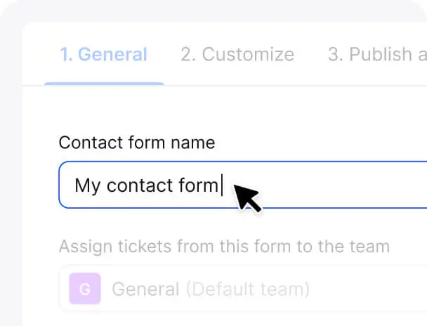 Setting name in HelpDesk.com Contact Form Builder