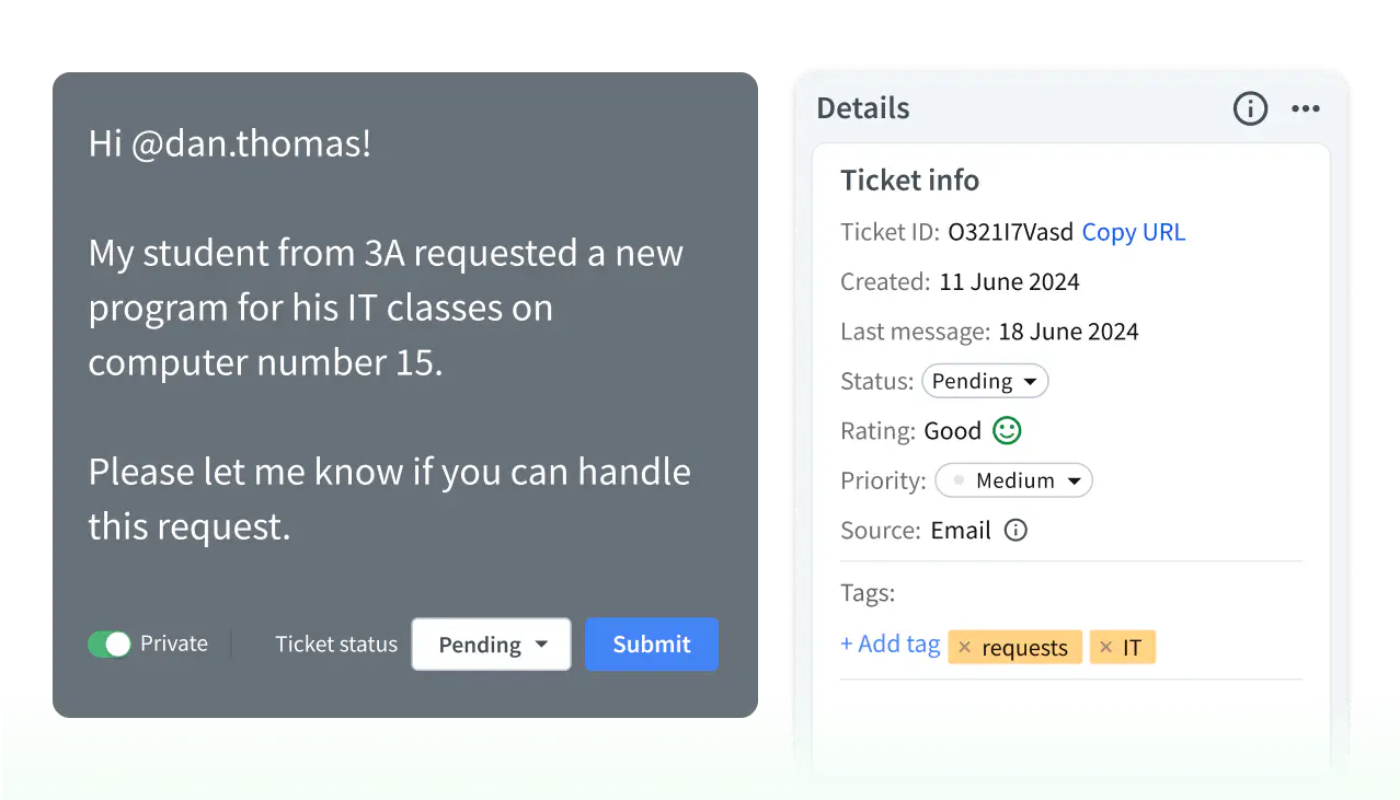 Custom fields for student data in HelpDesk.com