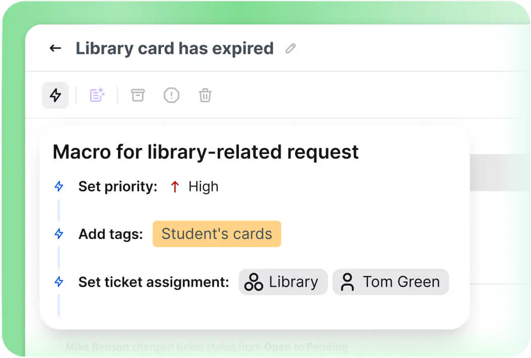 Automations and macros in HelpDesk.com