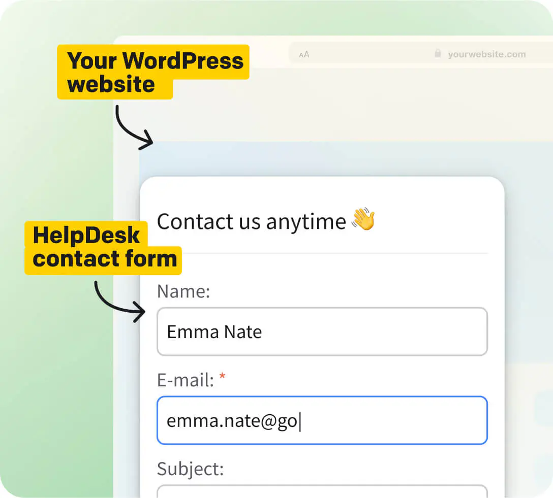 HelpDesk.com integration with WordPress