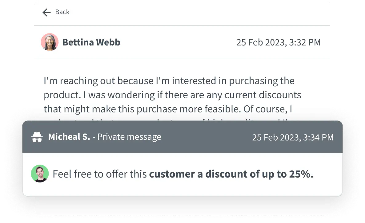 Private notes in HelpDesk.com to improve teamwork.