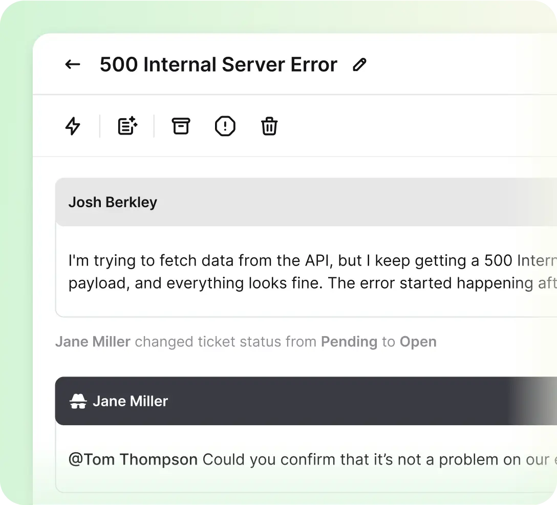 Browsing tickets in HelpDesk.com