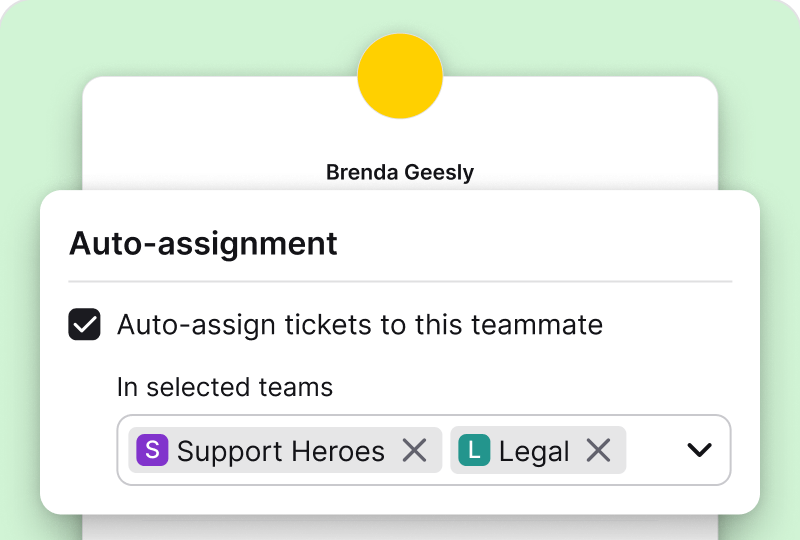 Auto-assignment rule routing new tickets to the right team in HelpDesk.com