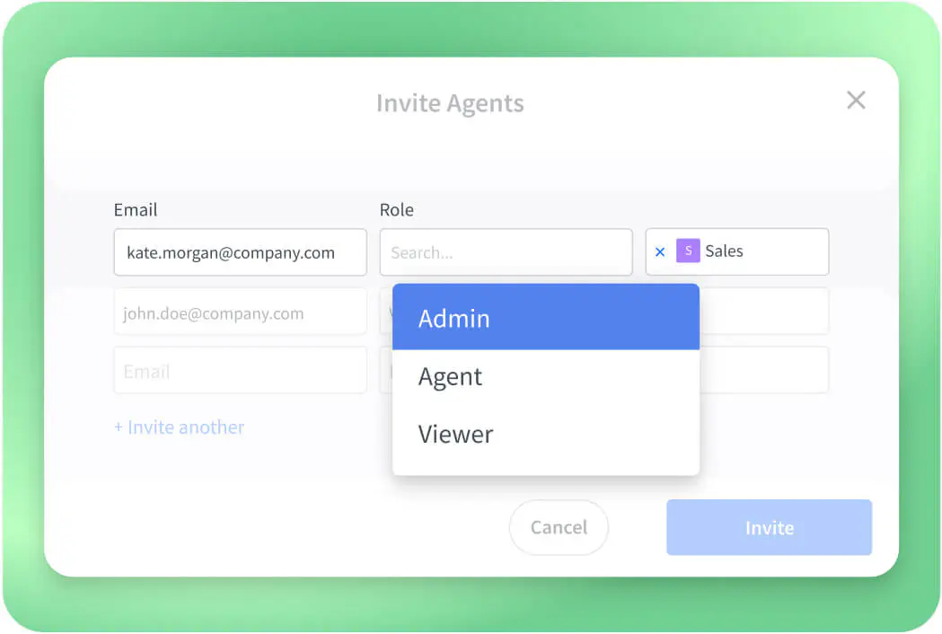 Role-based access control in HelpDesk.com