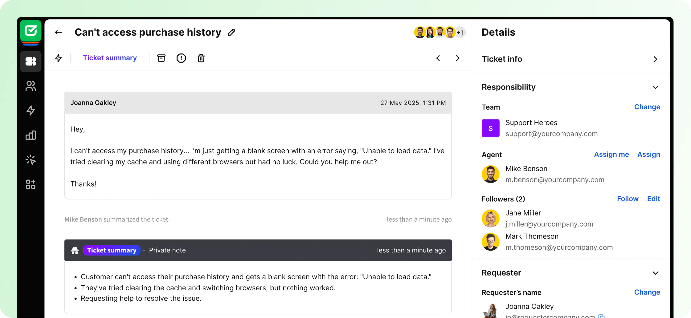 HelpDesk.com app view