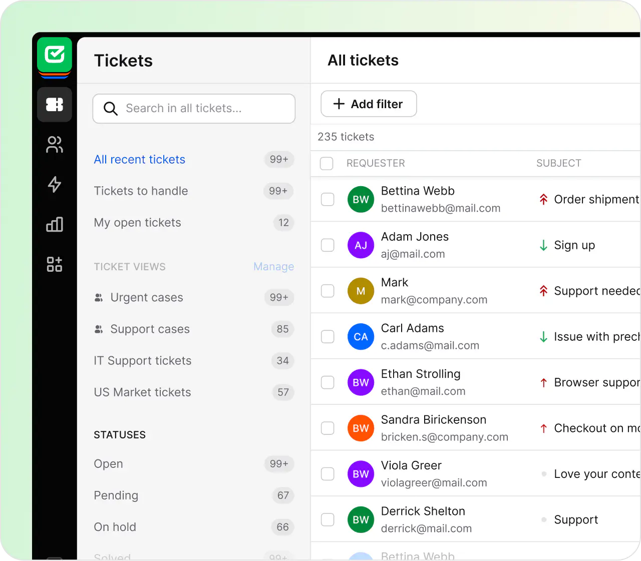 HelpDesk.com app view
