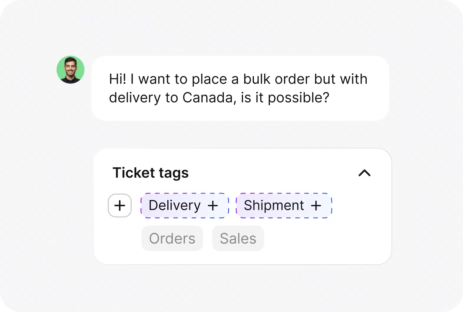AI help desk: AI tag suggestions view