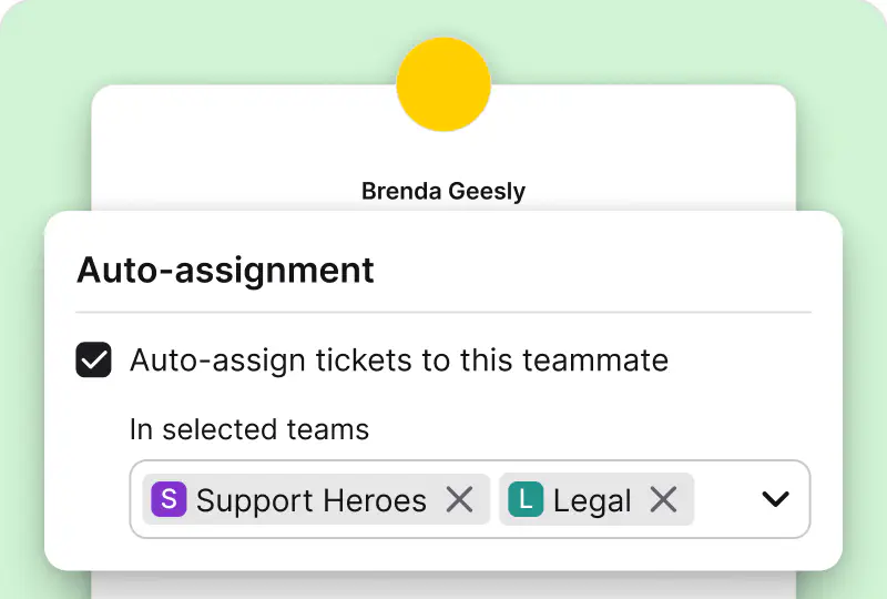 Auto-assignment distributing tickets in the HelpDesk.com team collaboration software