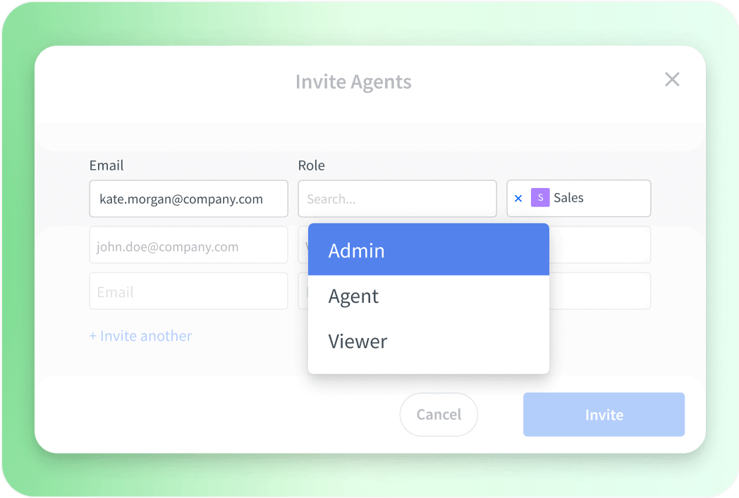 Differentiated roles in the HelpDesk ticket management system