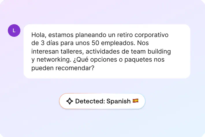 AI language detection recognizing a Spanish ticket in HelpDesk.com
